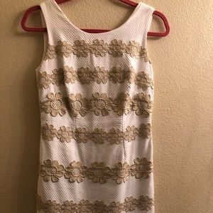 Lilly Pulitzer white and gold dress